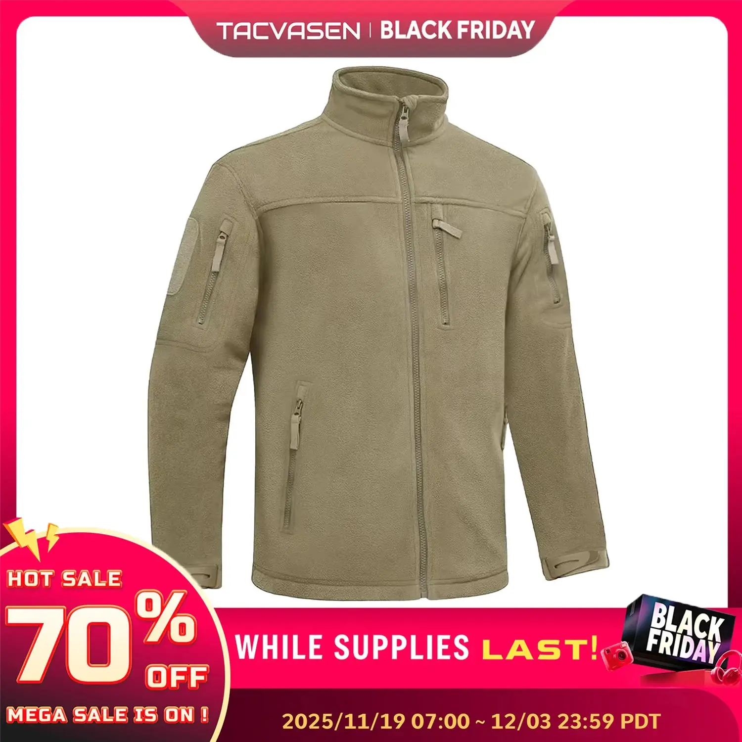 

Зимняя куртка TACVASEN для мужчин и женщин среднего и старшего возраста, на молнии, с V-образным вырезом, удлиненная, для работы