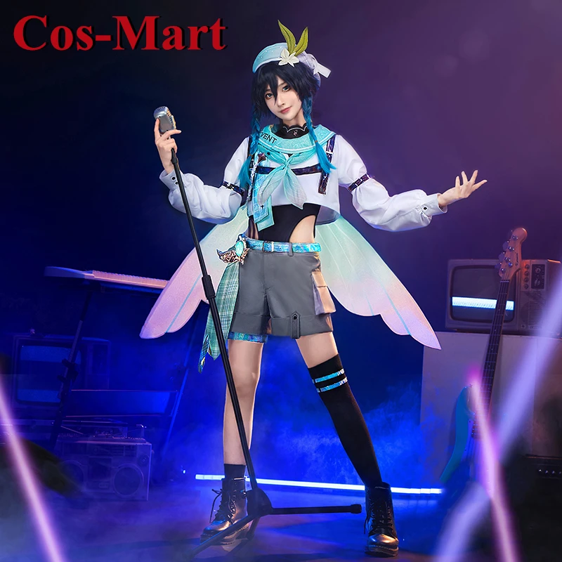 Cos-Mart Game Genshin Impact Venti Cosplay Costume Four Winds Band Fashion Everyday Uniform Activity Party Role Play Clothing