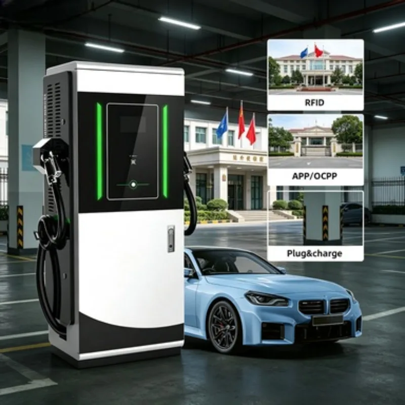 60kW DC Fast Charging Pile CCS2 EV Charger Commercial Station with RFID OCPP for Fleet Management