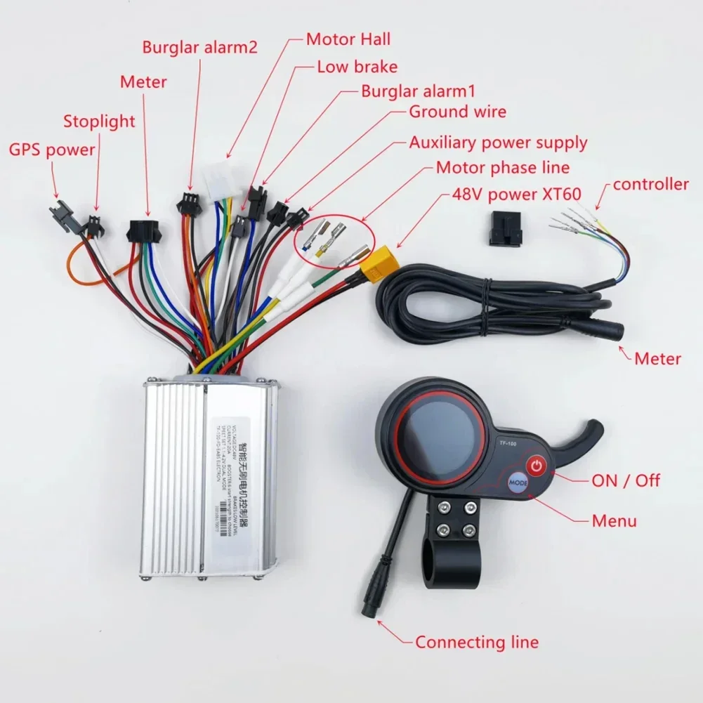 TF-100 Controller 48V Kit for Kugoo M4 Scooter 36V/48V Controller*1 6pin Display*1 Connection Cable*1