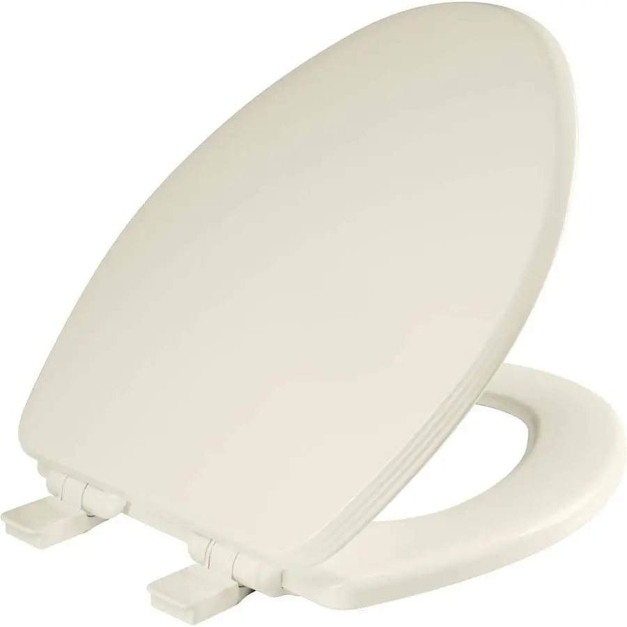 

Ashland Modern Wood Toilet Seat with Decorative Edge, Slow Close, Secure Hinges, Made in USA, Elongated, Biscuit