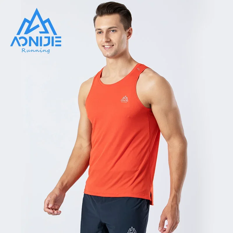 AONIJIE FM5126 Man Male Quick Drying Sports Undershit Running I-shaped Vest Sleeveless Summer Tank Top For Marathon Fitness