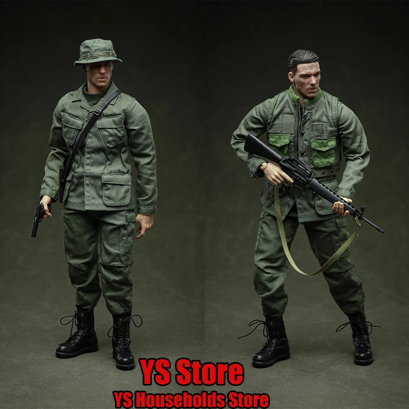 WHOHO TOYS 1/6 Man Cloth Movable Action Figure Vietnam War Male Soldier Mini Weapon Model Decor 12