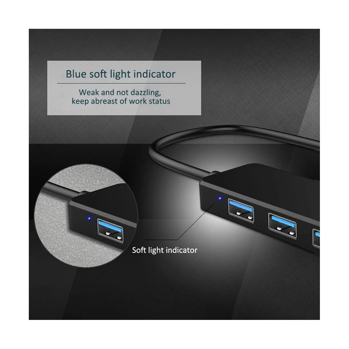 AT87-4 Ports USB Hub, USB 3.0 Hub USB Splitter USB Expander for Laptop, Flash Drive, HDD, Console, Printer, Camera,Keyboard