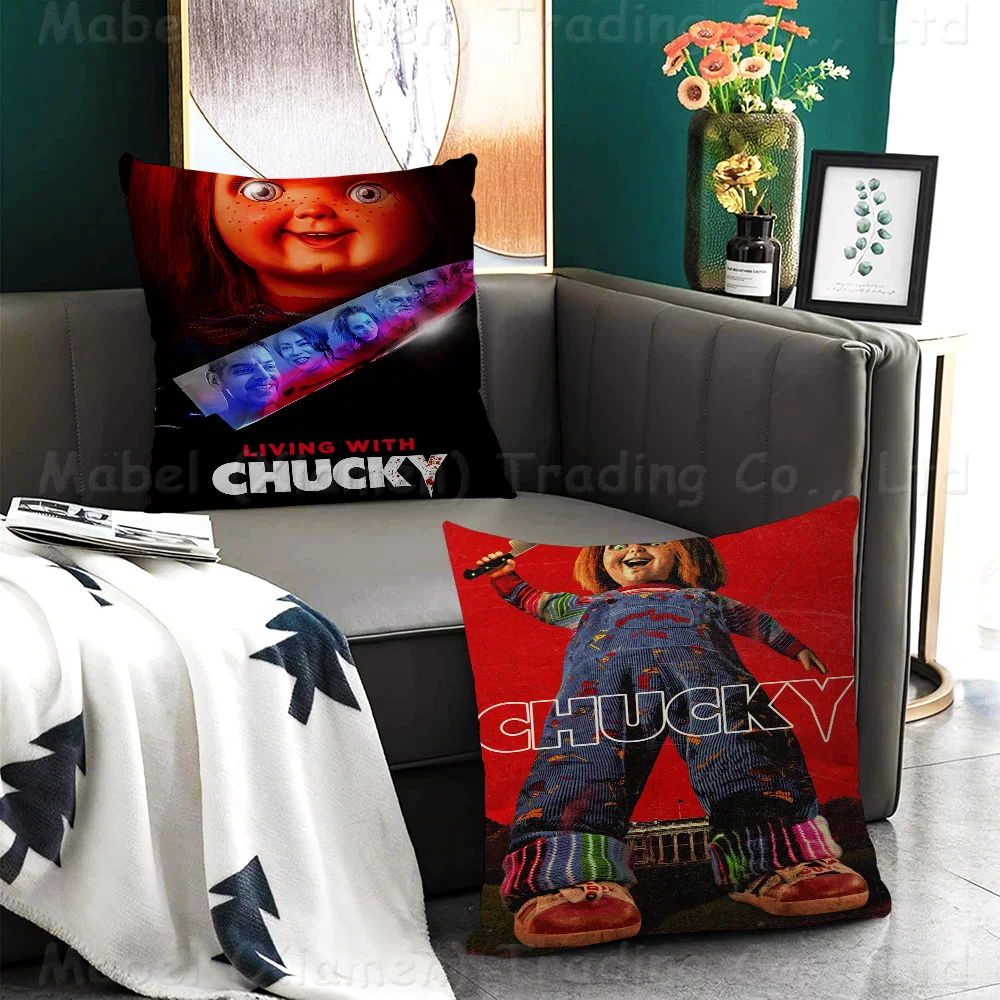 

Chucky Horror Movie Stitch Lucky Dragon Pillow Cover Sofa Cushion Cover Home Room Decoration Children Gift