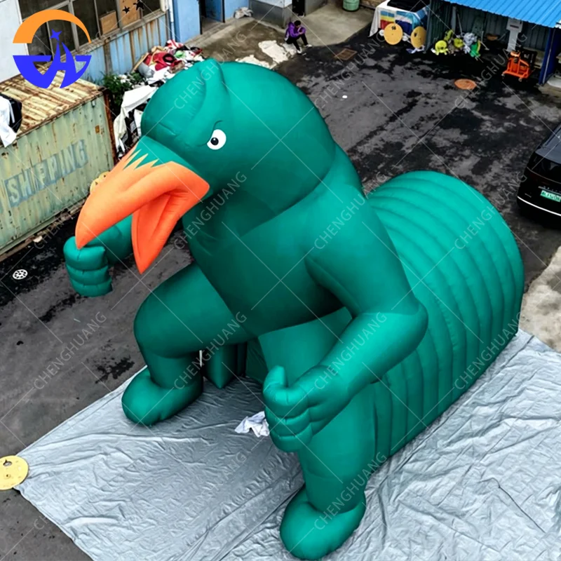 Giant Green Inflatable Worm Dinosaur Monster Tunnel Entrance tent Model for Playground and Theme Park Advertising Inflatable