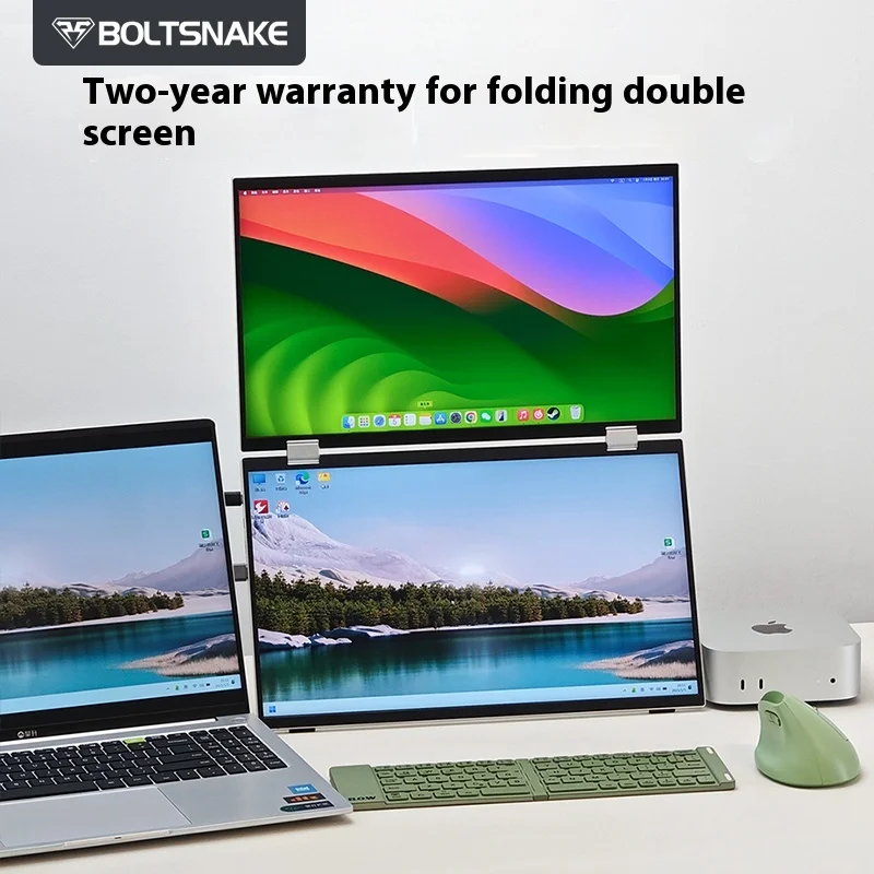 Flash Snake Dual-Screen Portable Display 2.5k Foldable Notebook External Computer Sub-screen Expansion Convenient Projection