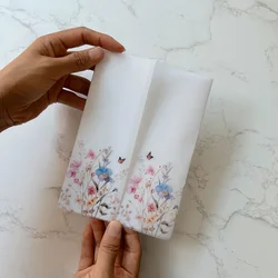 beautiful wild flowers and butterfly Vellum Jacket Wrap suitable for a 5 x 7 Wedding Invitation