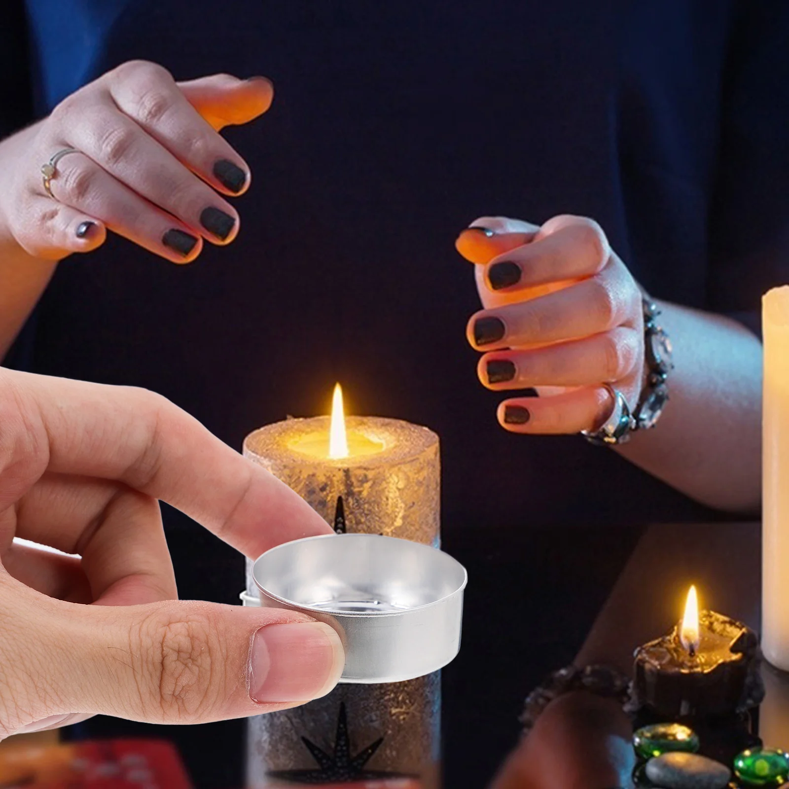 Scatole per contenitori per vassoi tealight vuote da 30 pezzi, in alluminio decorativo elettronico