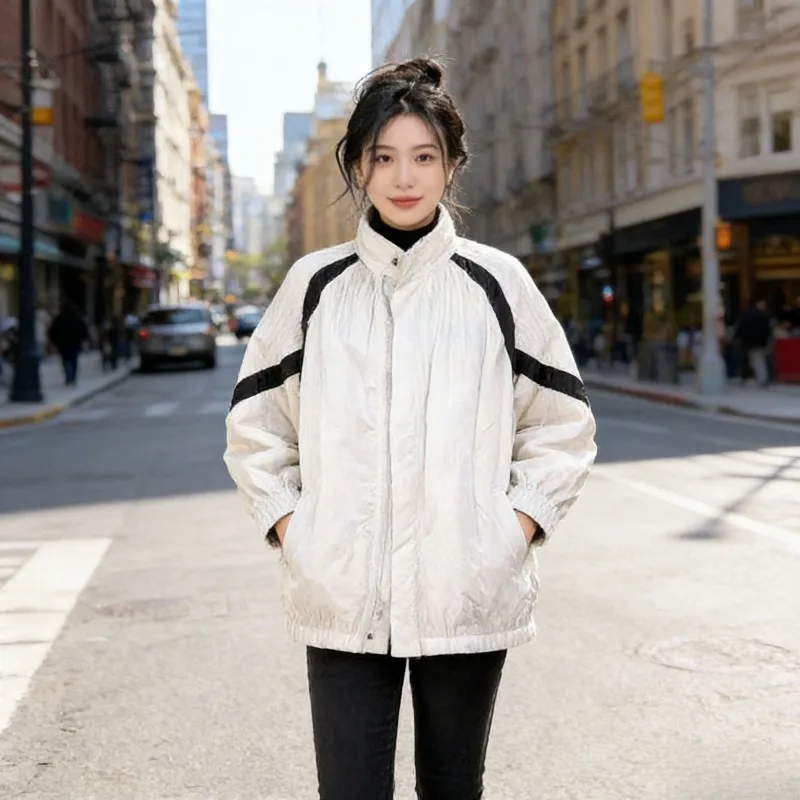 

Miyake Folds 2025 Winter New Cotton Clothes Hit The Color Folds Casual Plisse Cotton Warm Commuter Thick Section Jacket Female