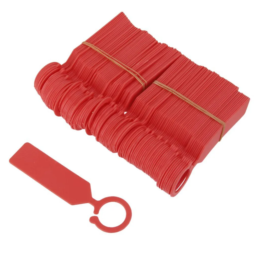 100Pcs Red Plant Ring Tags 11x2.4cm High Quality PP Gardening Labels Easy to Attach Remove for Greenhouse Nursery Tree Rows