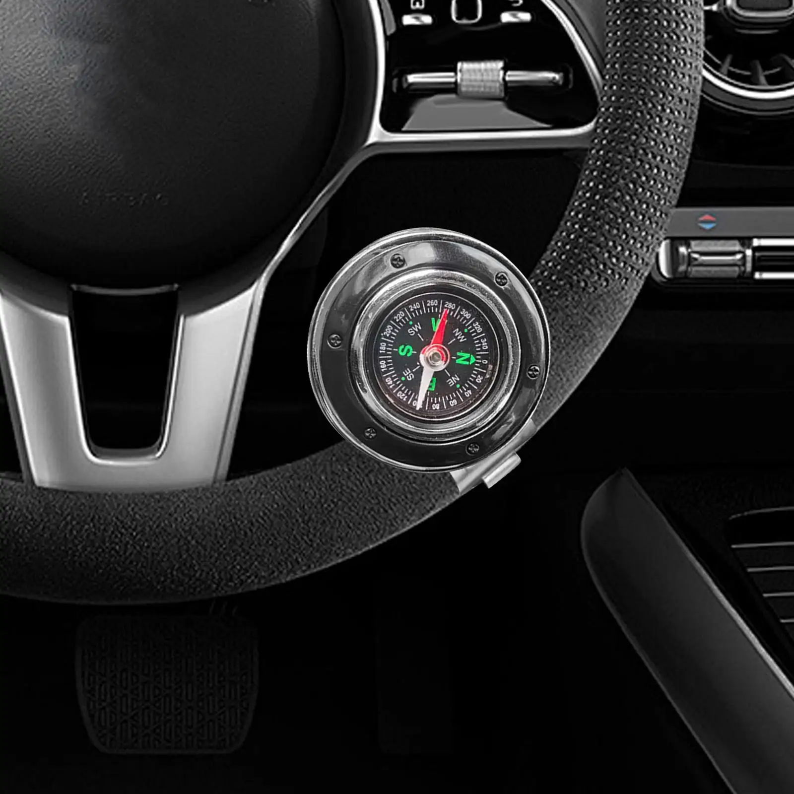 

Steering Knob with Compass Classic Retro Look Car Assist Ball Non Slip Handle for Effortless Driving Experience