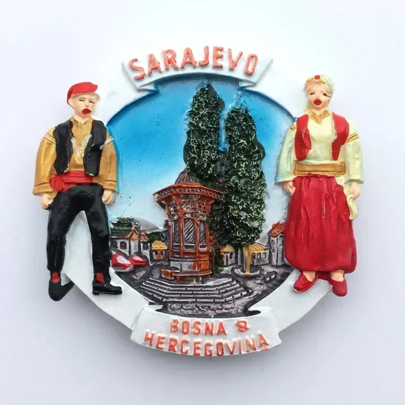 Bosnia and Herzegovina Fridge Magnets Sarajevo Mostar Neretva River BIH Tourist Souvenir Refrigerator Magnets Collection Gifts