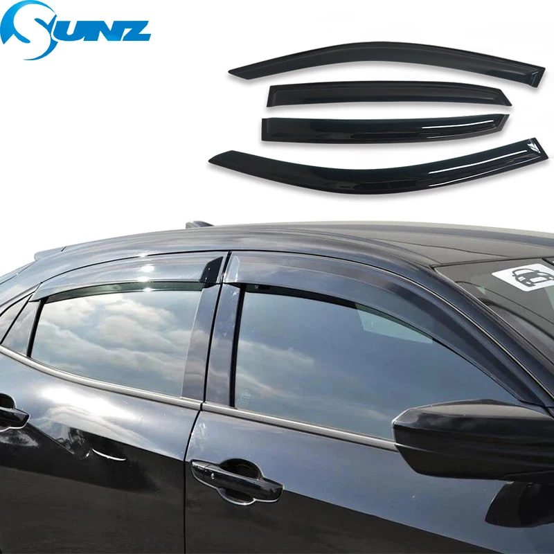 Venster Deflector Voor Honda Civic Hatchback 10th Gen Fc Fk 2016 2017 2018 2019 2020 2021 Venster Visor Rain Guard vent Zonnescherm