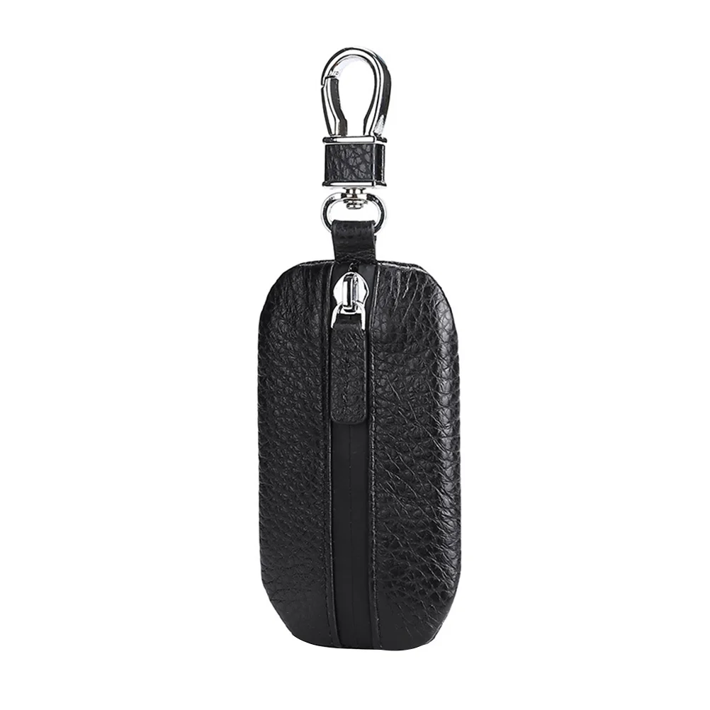 1pc Car Key Bag Pattern Keyring Pack Car Key Holder Waist Key Pouch Birthday Gift for Men Women Black