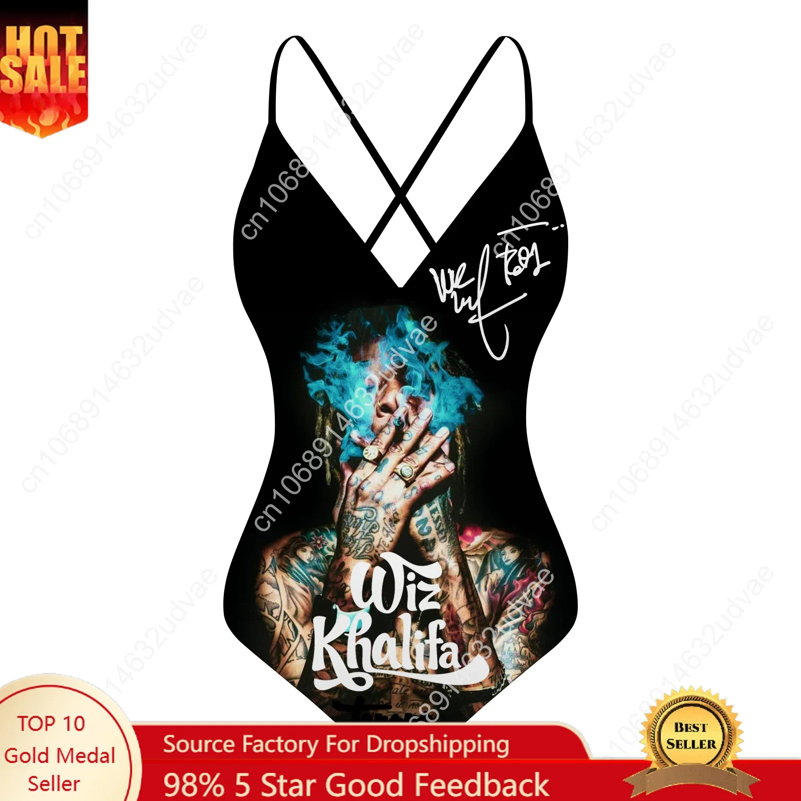 

Купальник Wiz Khalifa с V-образным вырезом и открытой спиной, женский, персонализированный, для бассейна, вечеринок, пляжный, на заказ