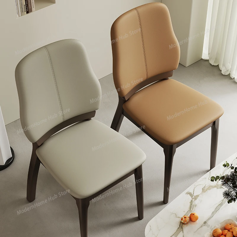 Minimalist Designer Dining Chairs Italian Waterproof Comfortable Modern Dining Chairs Leather Sturdy Sillas Comed Furniture Home