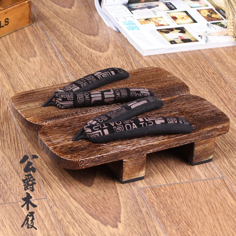 Geta Two toothed Sandals Anime Cosplay Japanese Geta Sandals Men's Clogs Flip flops Wooden Sandals Slides Costumes Shoes