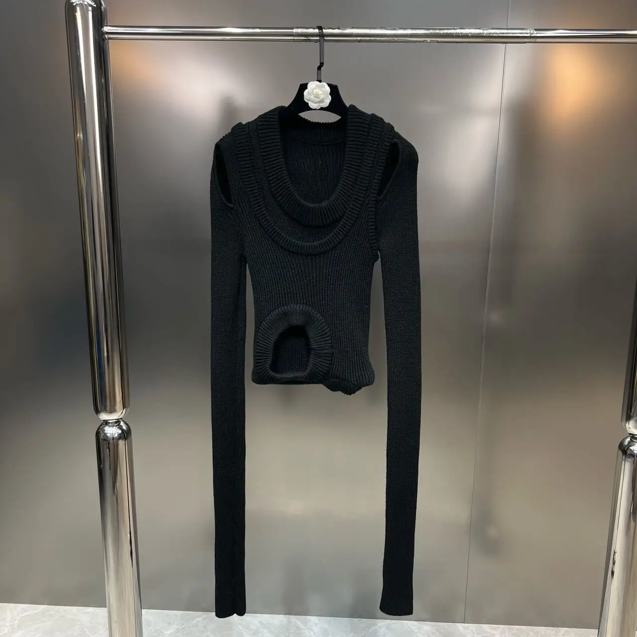 

Owen Seak Women Knitting Sweater Gothic Women's Slim Pullover Shirt Clothing Autumn High Streetwear Black Sweatshirts