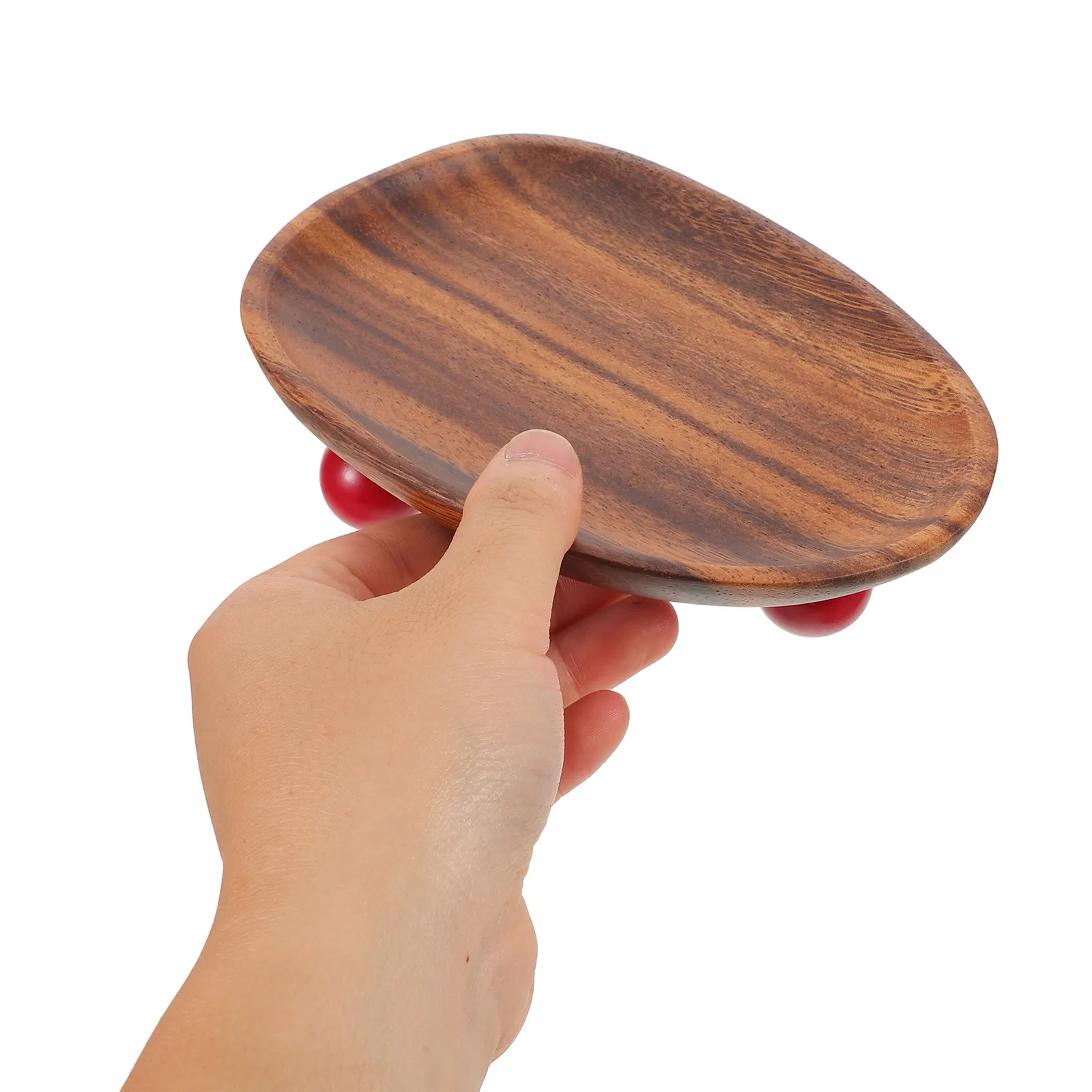 Entryway Tray Wood Key Holder for Table with Small Foot Jewelry Vanity Organizer Dish for Rings Perfume Cosmetics Decorative