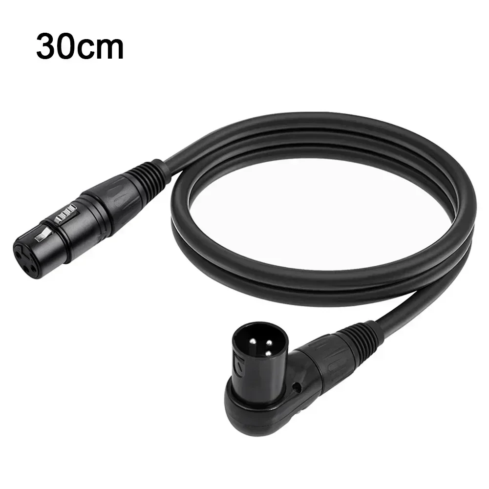 Right Angle XLR Male To Female 3Pin Mic Cord Mixer Microphone Speaker Power Amp Right Angle XLR Male To Female 3 Pin Mic Cord