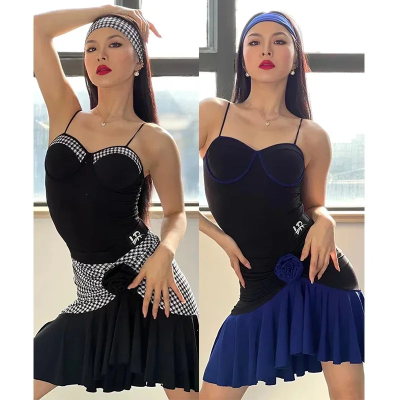 

New Latin Dance Clothes Suit Women Summer Practice Clothing Tops+Skirt Adult Rumba Dance Costume Cha Cha Dance Dress DNV17993
