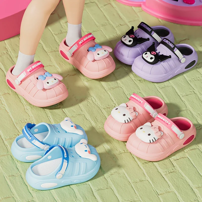 

New Sanrio Hello Kitty Hole Sandals Slippers Kt Cat Sandals Kawaii Eva Anime Home Beach Shoes Summer Slippers Adult Kids Gifts