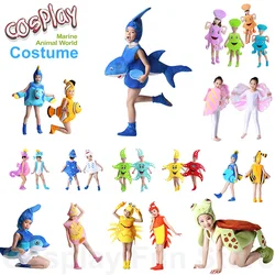 Animali marini Costume Cosplay bambini Sea World Performance abbigliamento Party pinguino Octopus Starfish Sea Turtle Crab Shark tuta