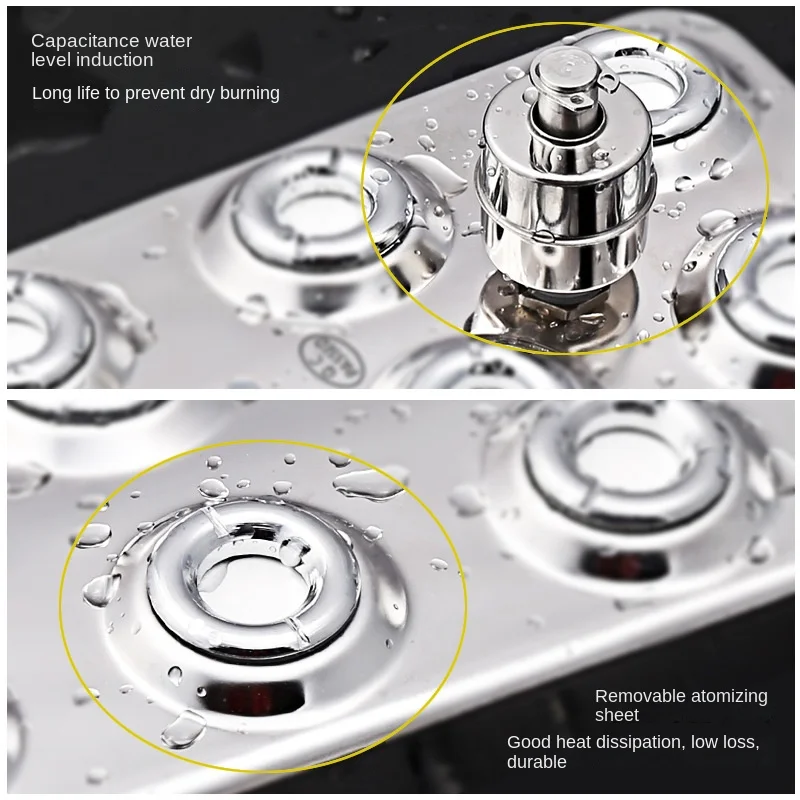 Mesin semprot kabut pemandangan kolam renang DC48V baja tahan karat pengabut termasuk catu daya tahan air