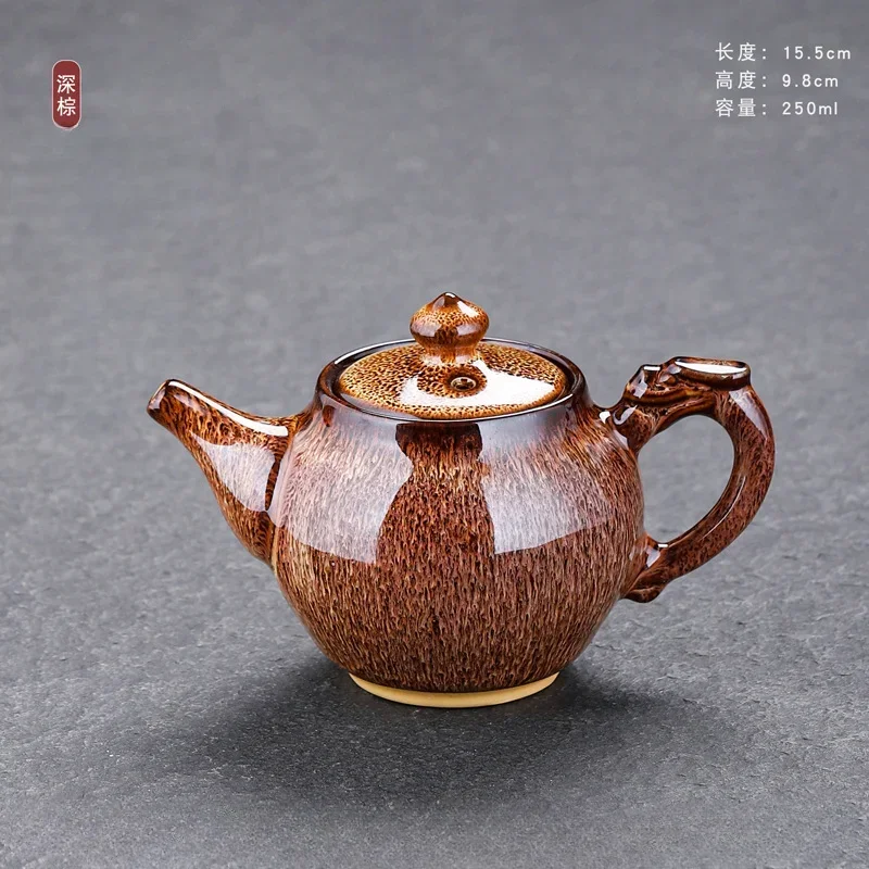 Kiln Glazed Ceramic Tea Pot Small Jun Porcelain Kung Fu Set Simple and Personalized Single Teapot view 3