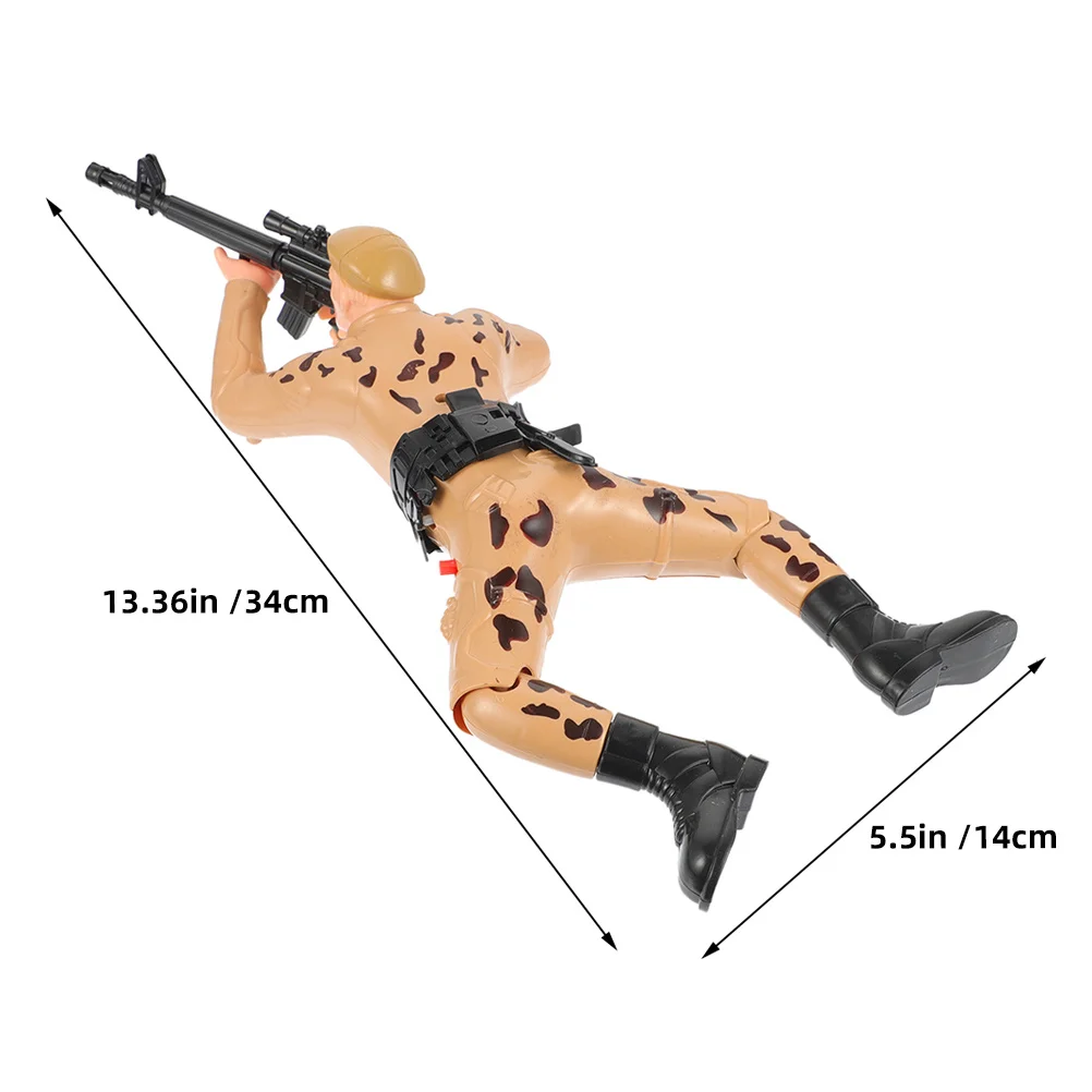 2 قطعة شخصيات الحركة التفاعلية لجندي الزحف الكهربائي للأطفال لتطوير المهارات الحركية للتعلم المبكر