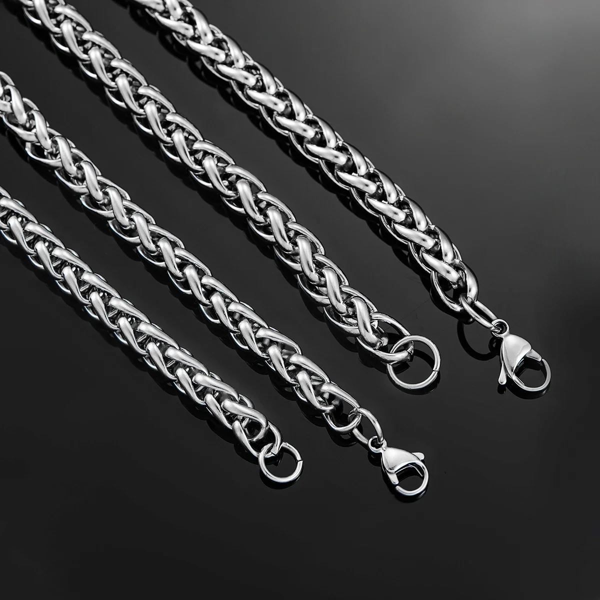 HIYEE 3mm/4mm/5mm/6mm/7mm/8mm Stackable Chain Stainless Steel Link Classic Curb Necklace for Men Women Jewelry 14 to 40 Inches