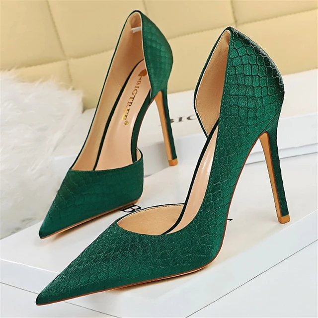 Green Low Heel Party Shoe Women Elegant Womens High Heel Shoes Women 7.5cm 10.5cm Aliexpress