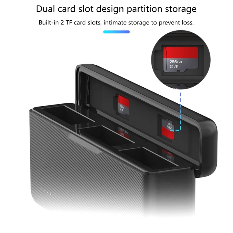 Multiple Battery Charging Case for Action4 Cameras with 2 Card Slots