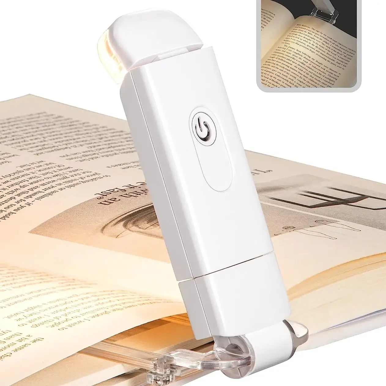 LED card book light USB charging reading light Bedside clip-on warm white light adjustable portable bookmark light