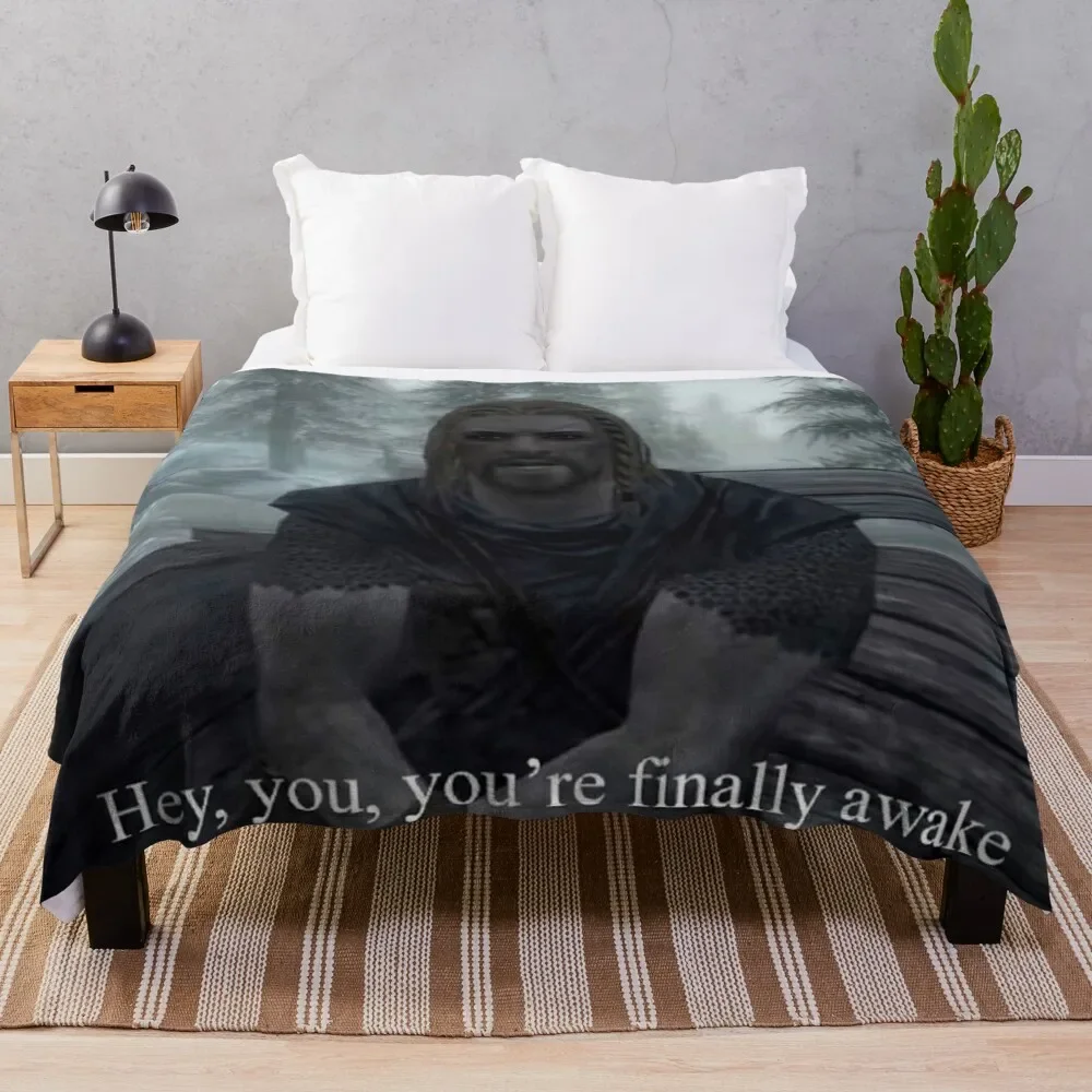 

Hey you’re finally awake Throw Blanket Retros Polar Bed Furrys Blankets