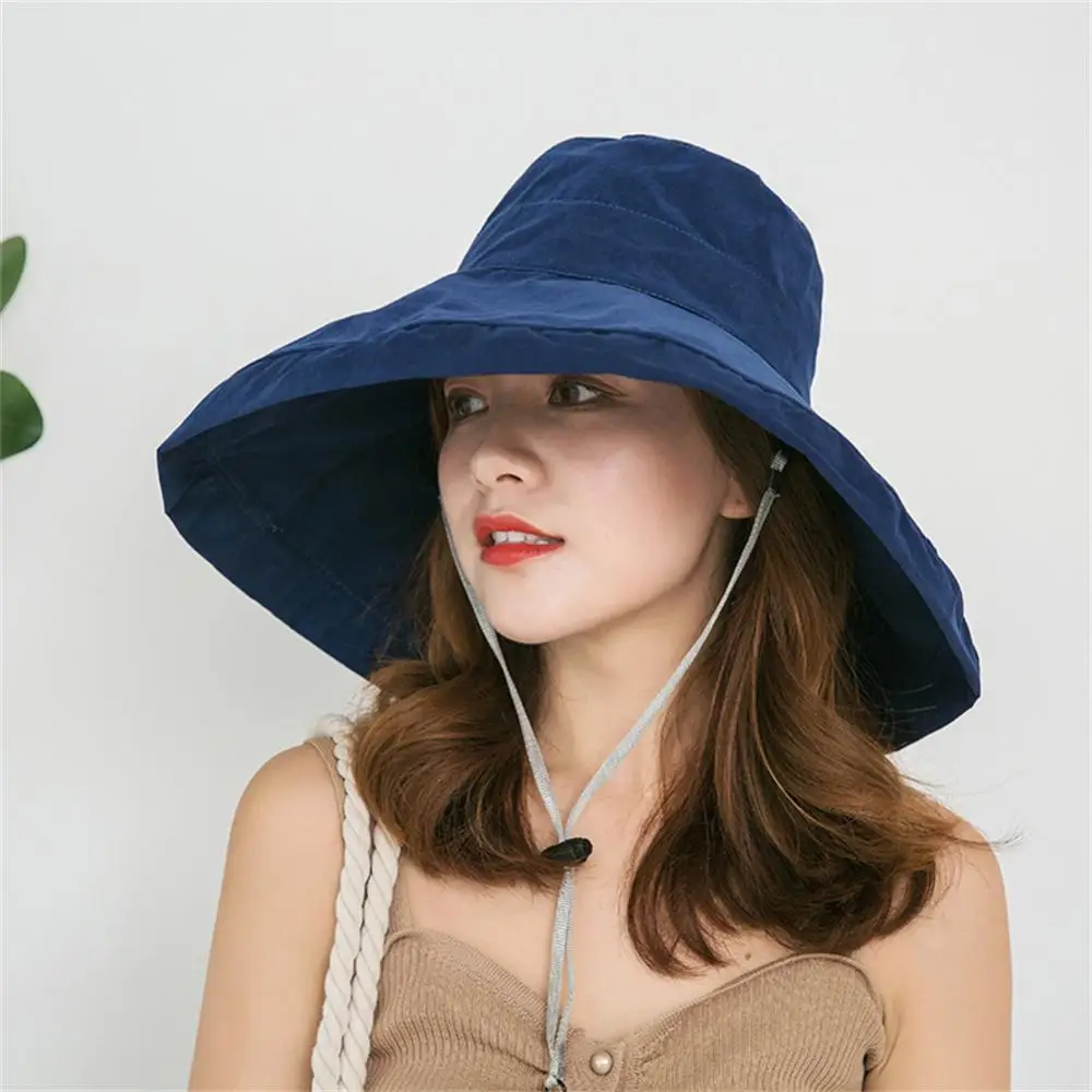 Women Large-brimmed Sun Hat Fashion Peach Skin Velvet Fisherman Hat Outdoor Beach Hat Bucket Hat Summer Sunscreen Sun Visor Cap