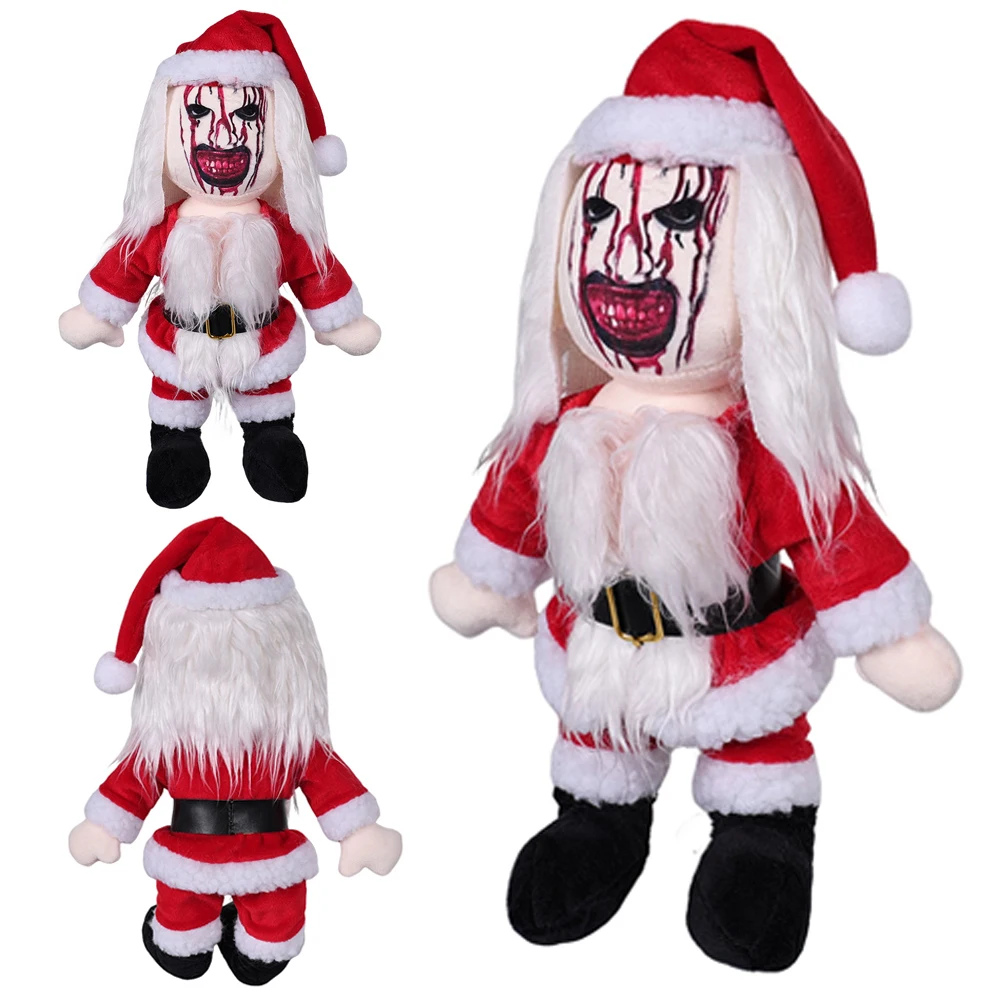 The Art Clown Cosplay Plush Bloodstained Christmas Plushine 2024 Movie Terrere 3 Disguise Soft Mascot Halloween Scary Decor