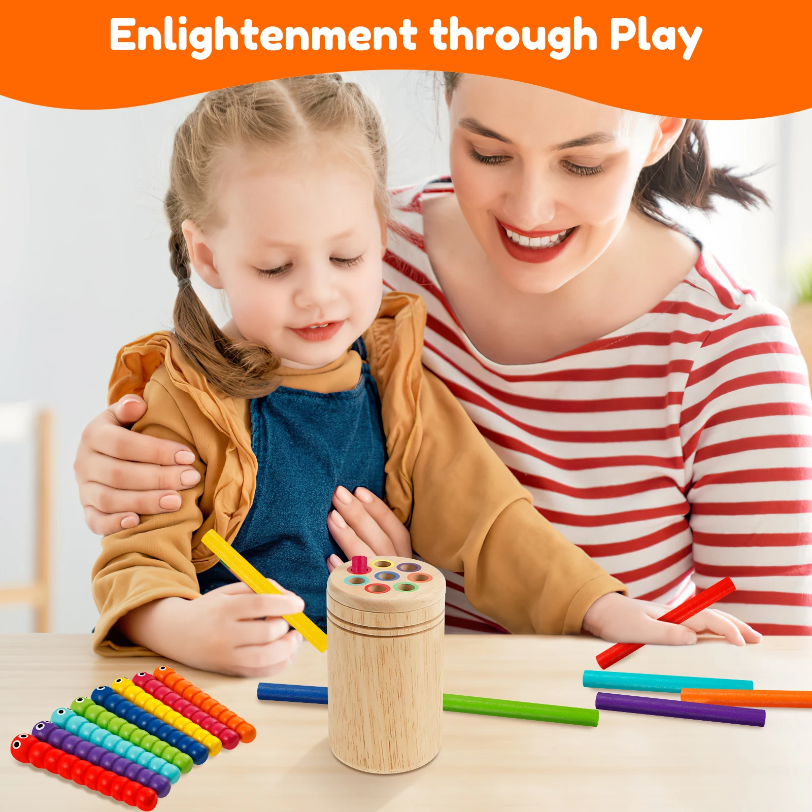 ไม้ Sensory สี Sorting Cup การออกกําลังกาย Fine Motor Skill เด็ก Sorting ของเล่นโฟกัสความสนใจการจับคู่สีของเล่นสําหรับเด็ก