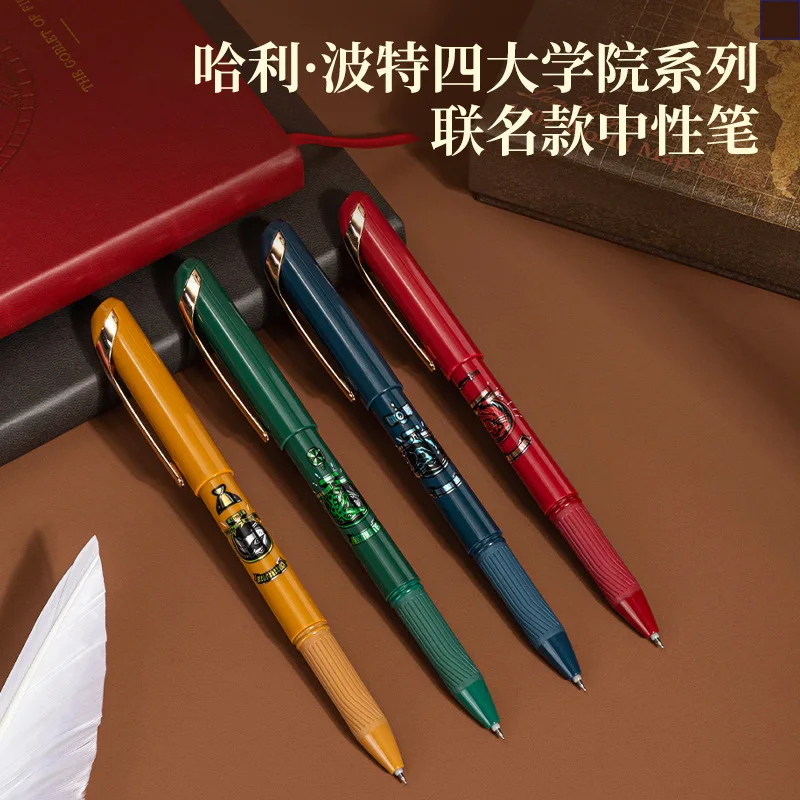 Random 1pcs Harry Potter Signing Pen Magic Academy Badge Pen 0.5mm Bullet Pen Student Stationery School Supplies