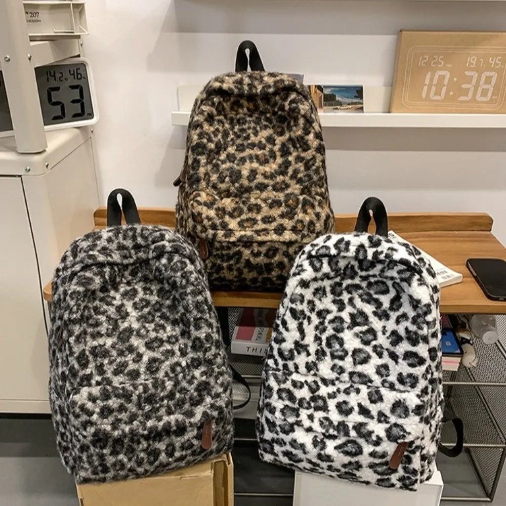 Fashion Portable Leopard Print Backpack Large Capacity Casual Backpack Multi-functional Shoulder Bag School Use