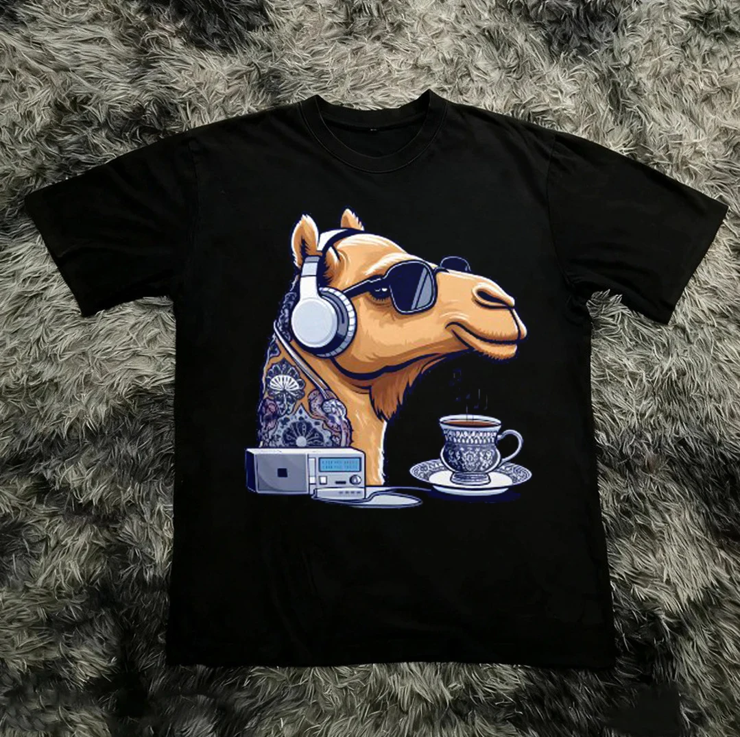 

Винтажная хлопковая футболка с классическим принтом No Prob Llama, винтажная хлопковая футболка с короткими рукавами, повседневная уличная одежда для мужчин и женщин, топ в стиле Харадзюку