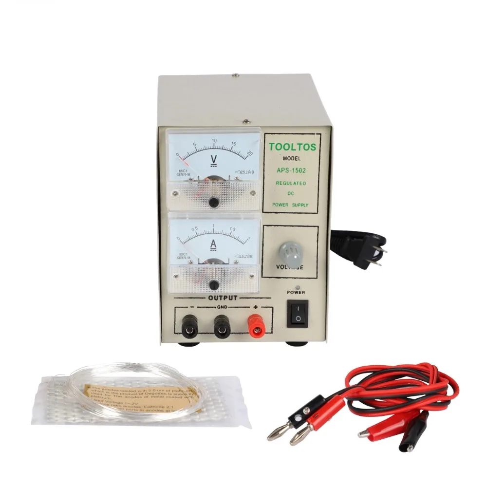Jewelry Gold Plating Kit 2A Jewelry Plater Electroplating Machine Automatic Voltage Regulation Overcurrent Protection Jewelry Craft Kit Electroplating Rectifier Small Gold Silver Plating Processing Tools