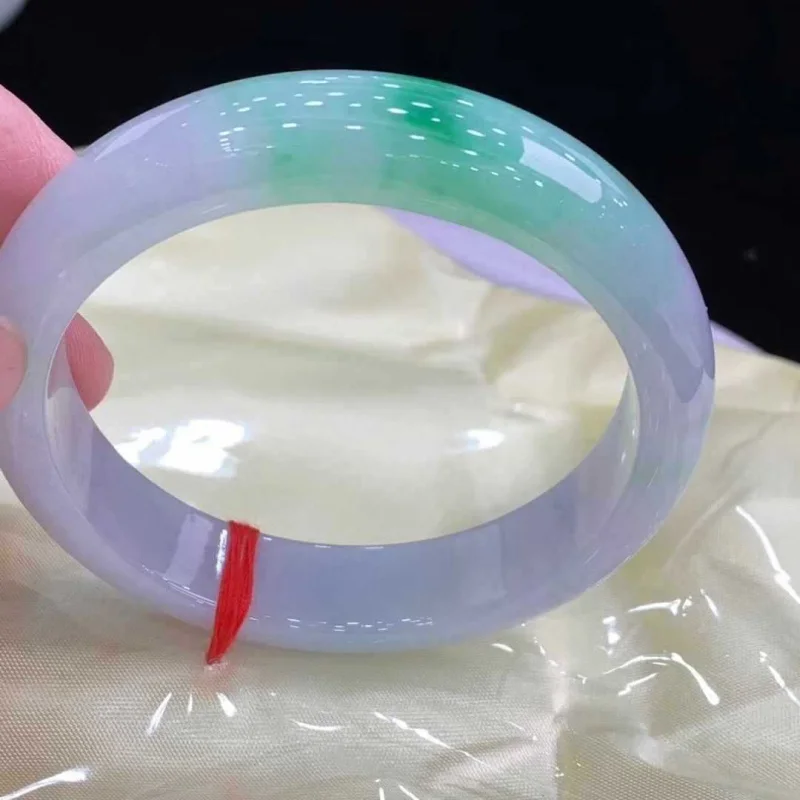 سوار الزمرد الطبيعي للنساء ، اليشم العائم الملون ، هدية ساخنة أصيلة لصديقته ، شهادة حرق ، الربيع #2