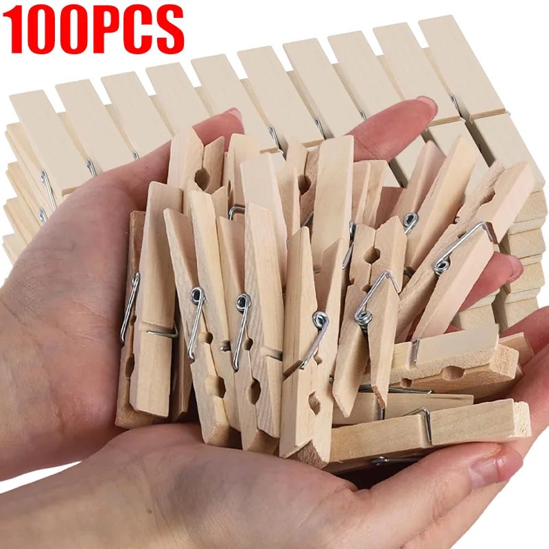 100/10pcs Mini Wooden Clips Handmade Hanging Picture Photo Clips Clothes Pins DIY Art Craft Decoration Pegs for Home Office