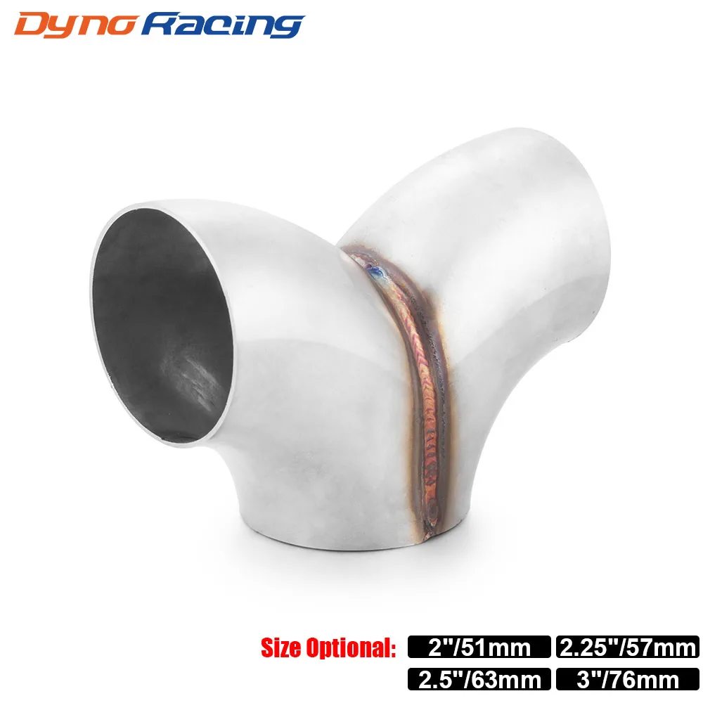 OD:51/57/63/76MM Exhaust Muffler Welding Y type Tee Connection Tube Stainless Steel Exhaust Pipe Fittings Herringbone Tee