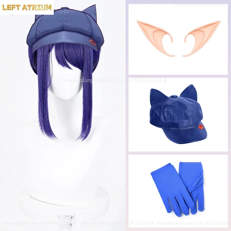 

Hat Mita Cosplay Wig Blue Long Ponytail Wigs Heat Resistant Synthetic Hair Mita Anime Costumes Wigs For Women + Wig Cap