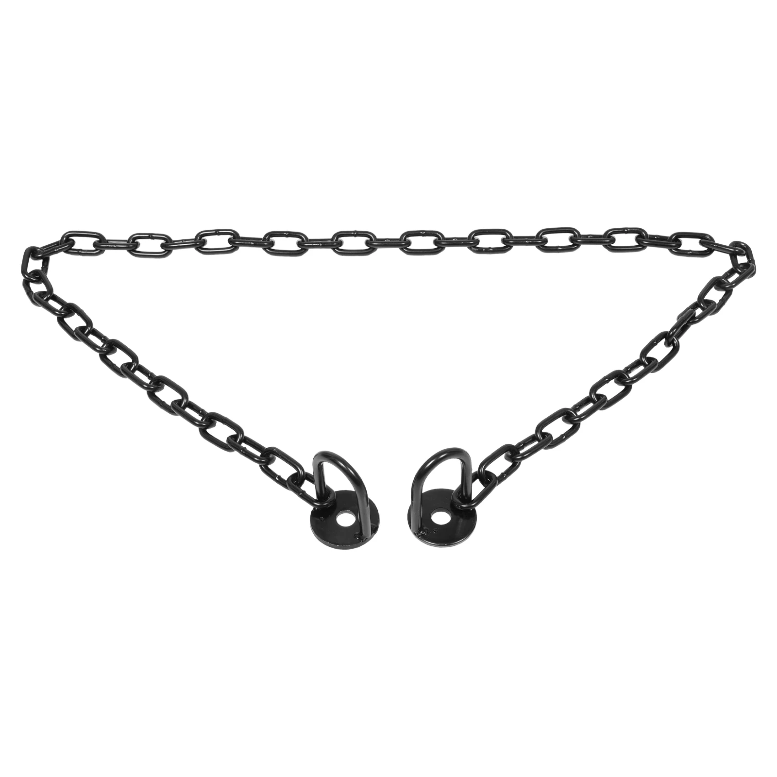 

1Set River Guardrail Chain 39.3inch 8Mm Black Steel Safety Barrier Chain Crowd Control Parking Barrier Fence Connector Outdoor