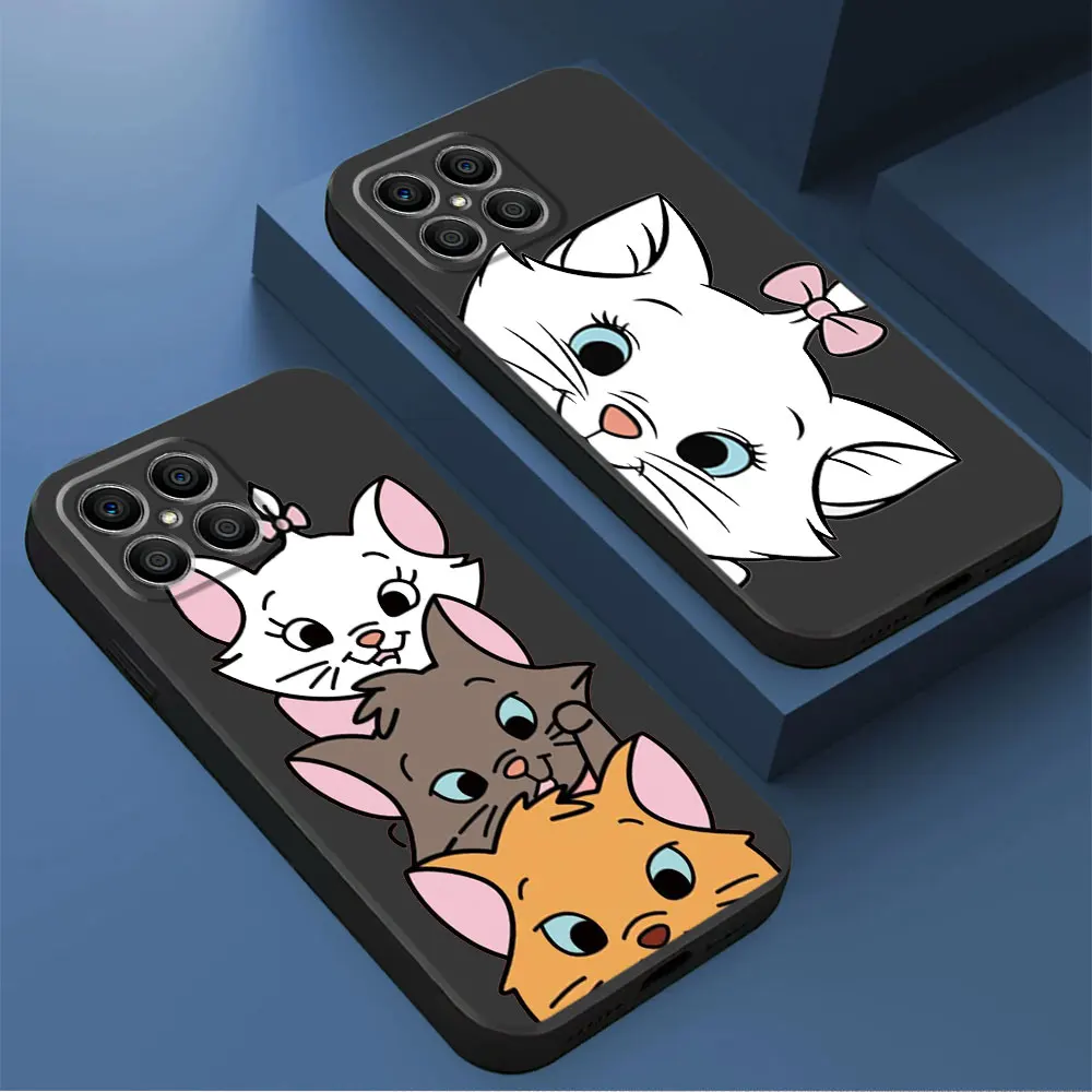 Silicone Phone Case for Honor 70 Lite 8X 90 Pro 20 X6 X6a 4G X7 X8 X8a X9a 5G Cute Disney Marie Cat Cover