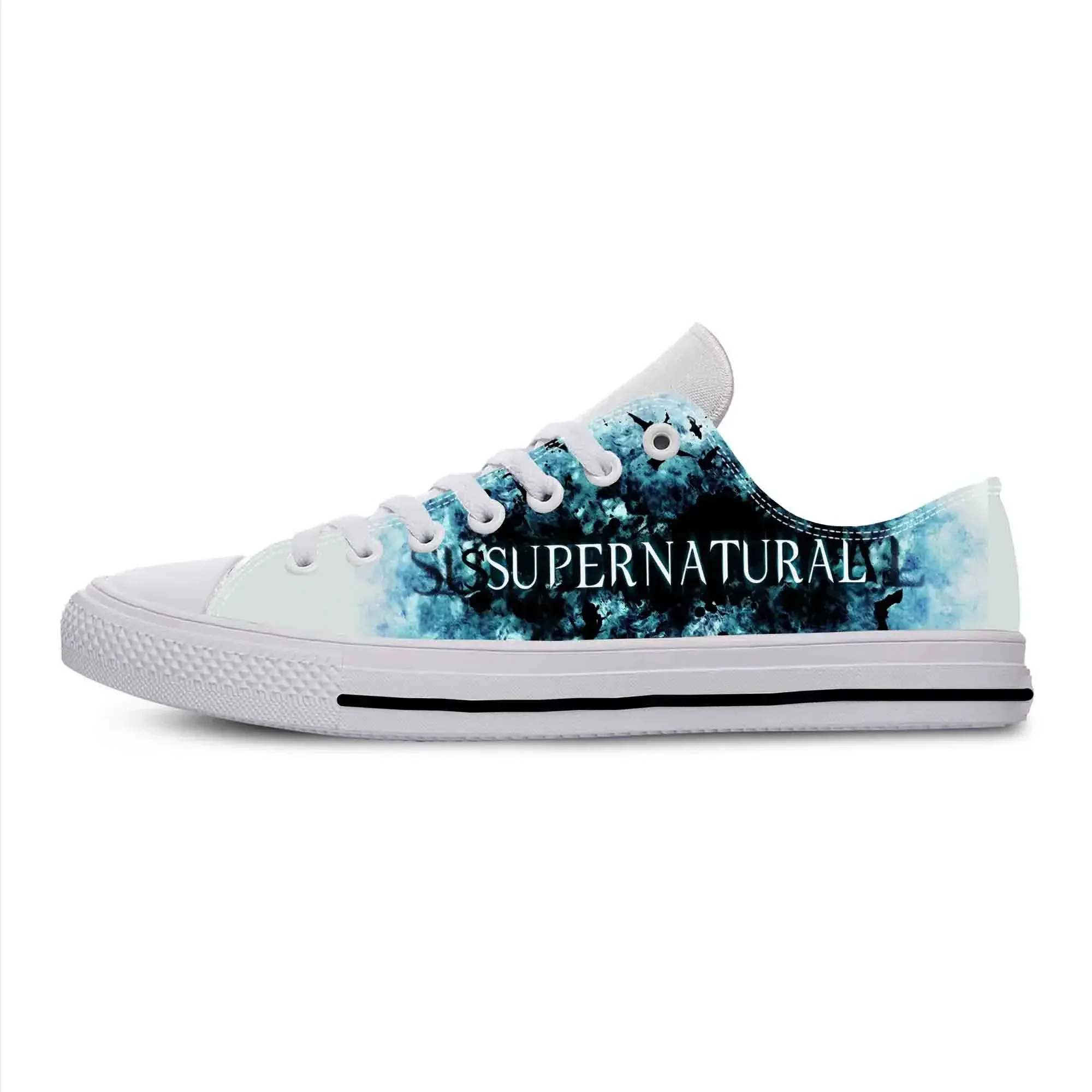 Zapatillas de tela informales para hombre y mujer, zapatos ligeros y transpirables con estampado 3D de Winchester Brothers de Movie TV, a la moda